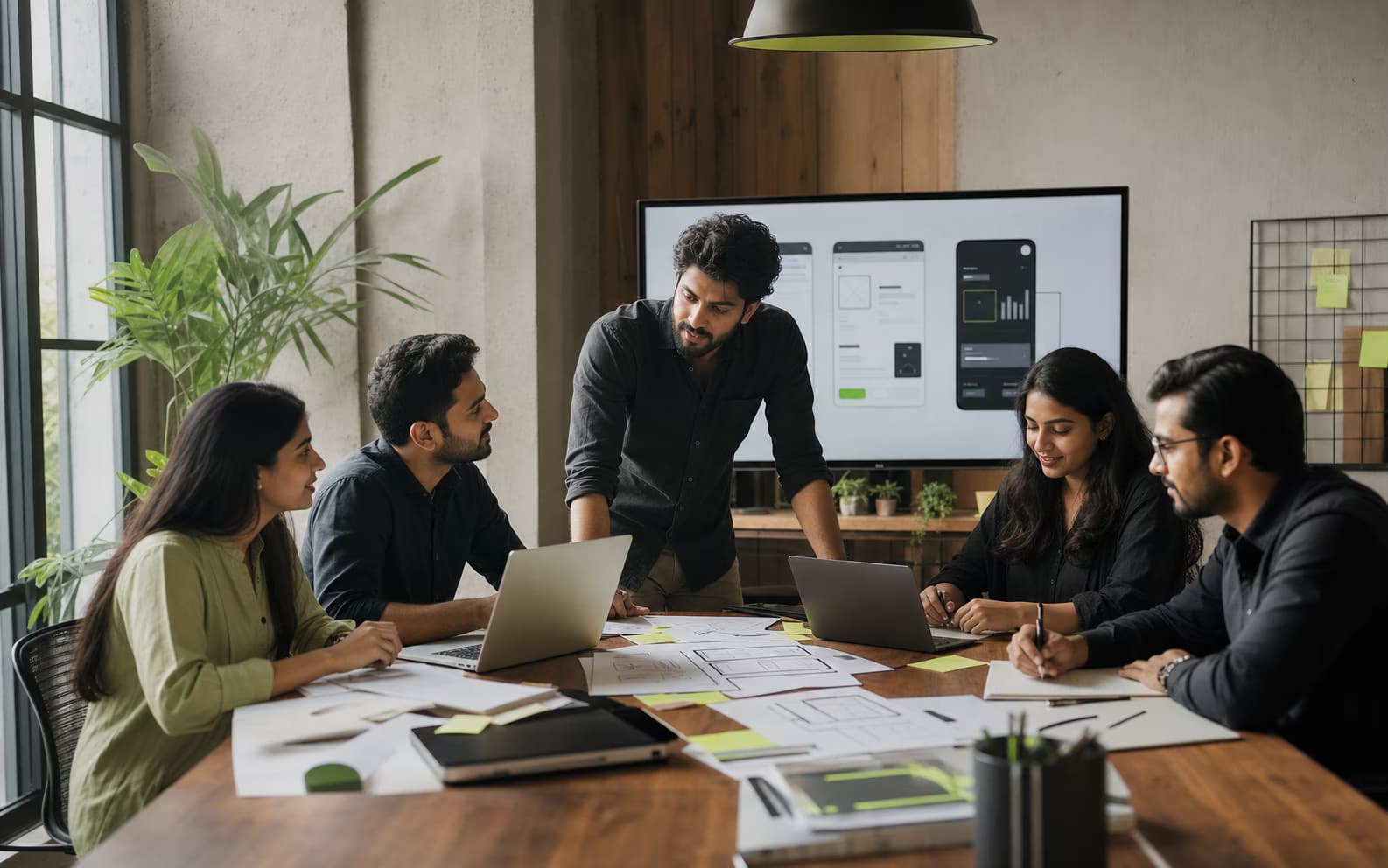 A software product team collaborating in a workshop